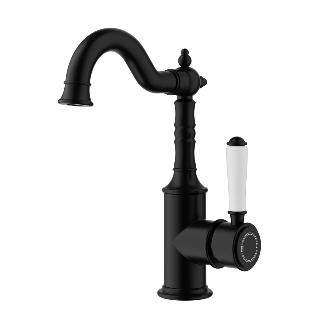 Ikon Clasico Basin Mixer - Matte Black