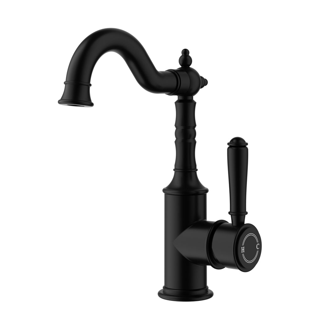 Ikon Clasico Basin Mixer - Matte Black
