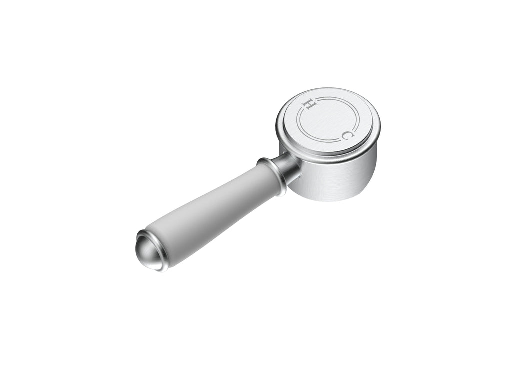Ikon Clasico Ceramic Handle For Wall Mixer - Brushed Nickel