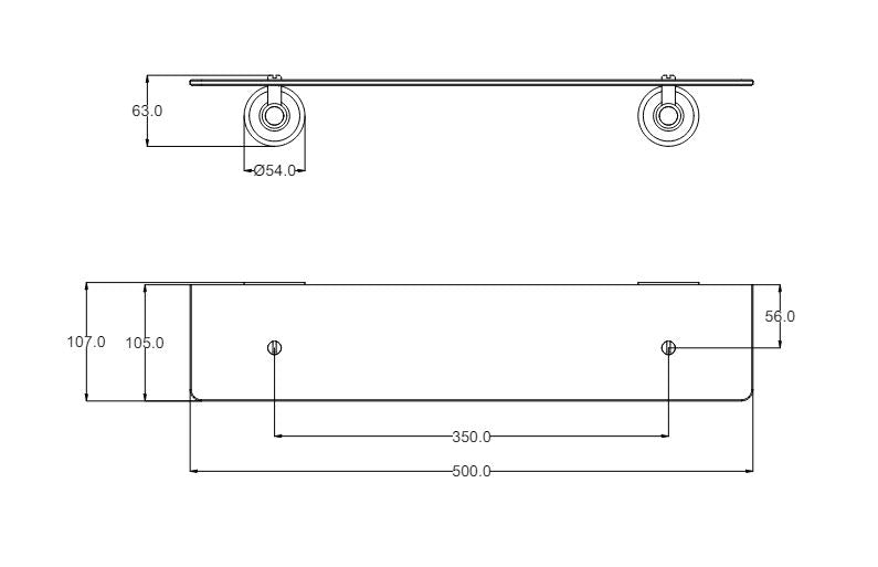 Ikon Clasico Glass Shelf - Chrome