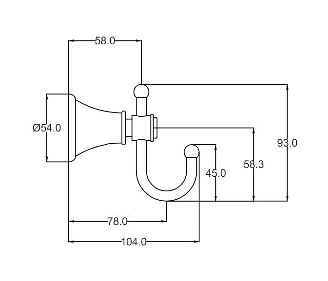 Ikon Clasico Robe Hook - Brushed Nickel