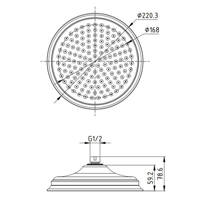 Ikon Clasico Shower Head - Brushed Nickel