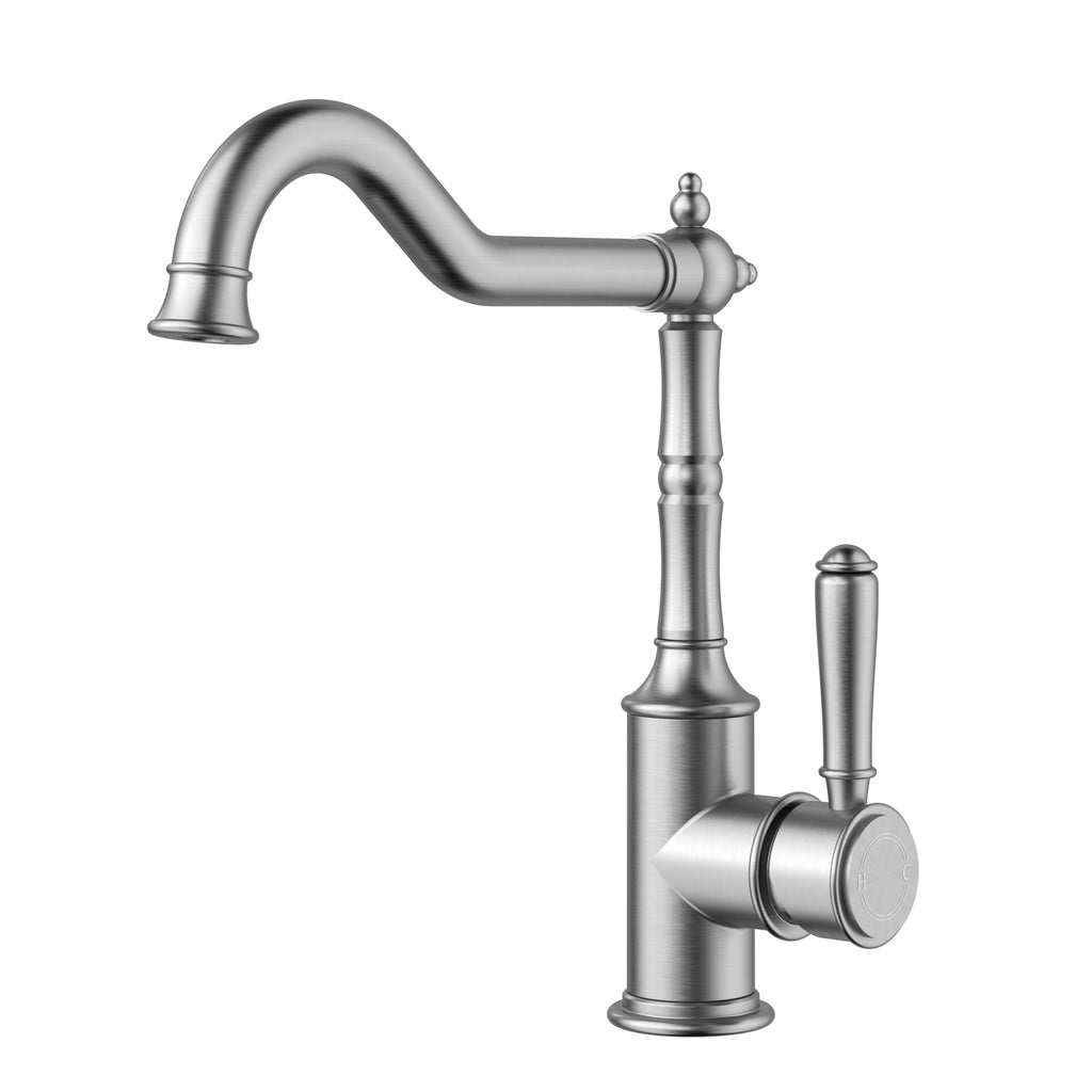 Ikon Clasico Sink Mixer - Brushed Nickel