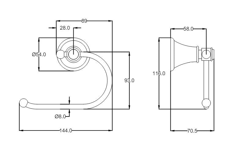 Ikon Clasico Toilet Roll Holder - Brushed Nickel