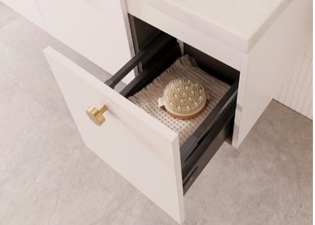 ADP Glacier Semi Recessed All Drawer Twin Vanity With Cast Marble Top - Pro