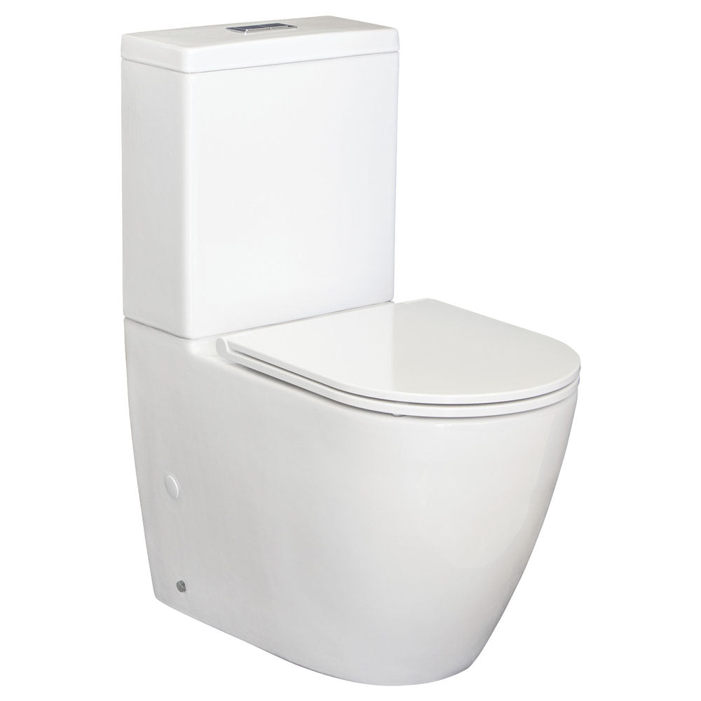 Fienza Empire Back-to-Wall Toilet Suite with Slim Seat - Gloss White