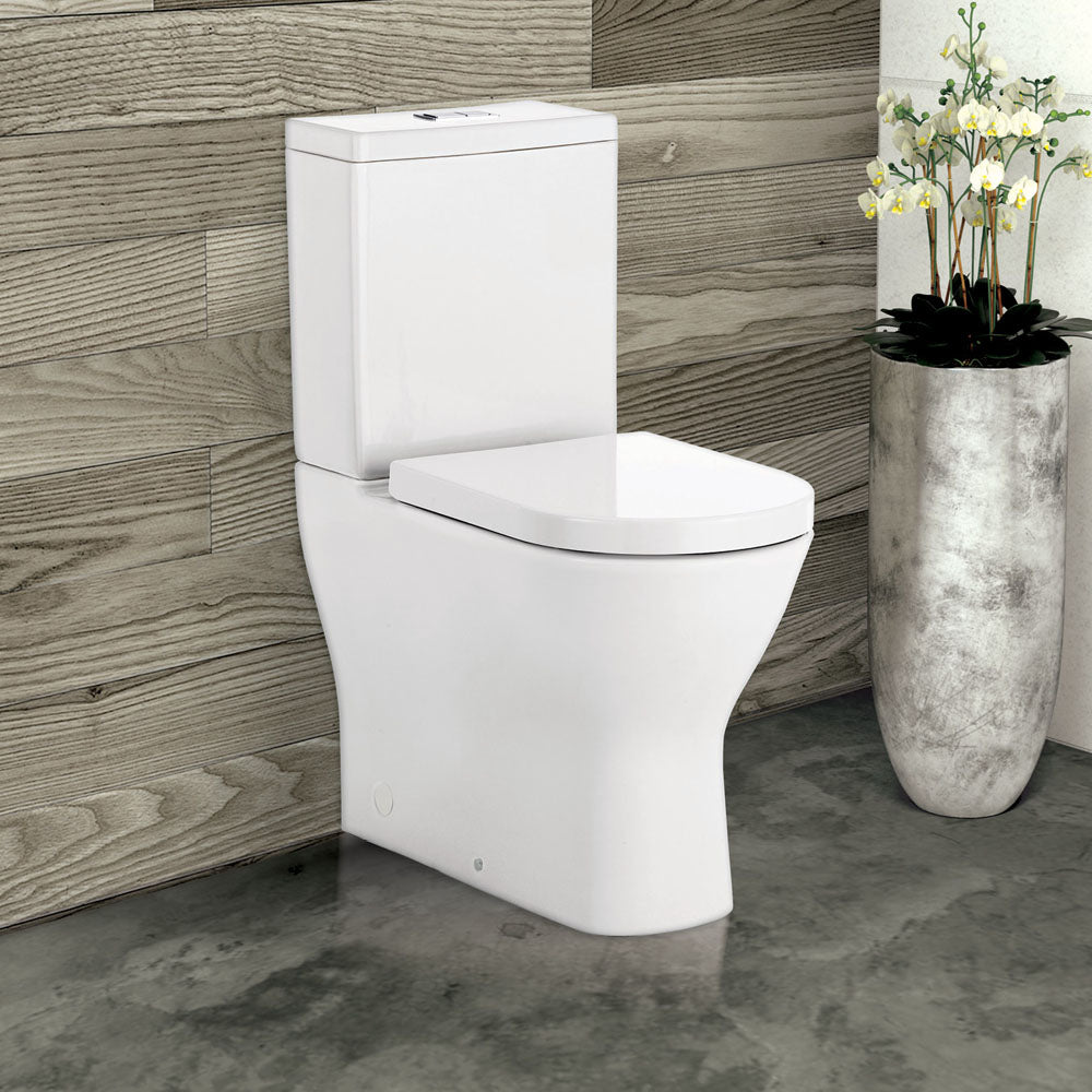 Fienza Delta Back-to-Wall Toilet Suite - Gloss White