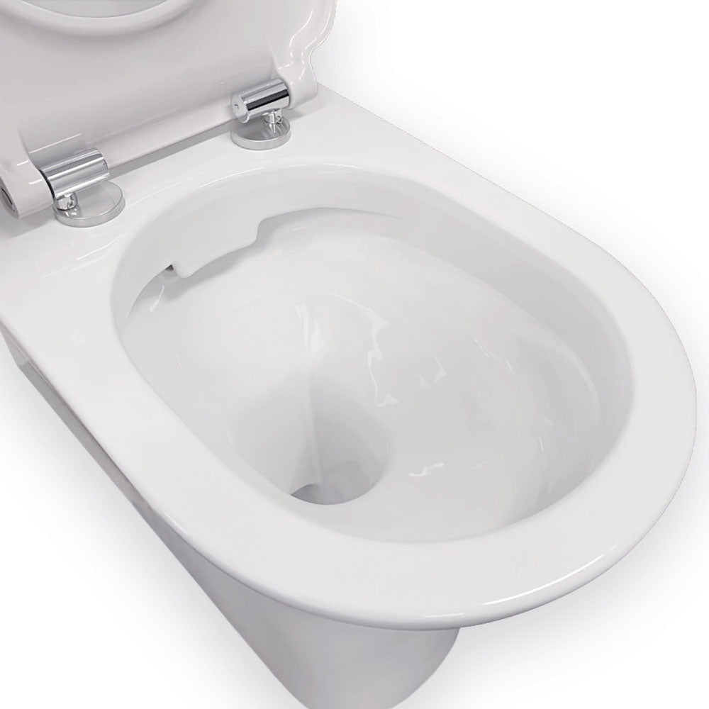 Fienza Delta Care Back-to-Wall Toilet Suite White Seat - Slim Buttons