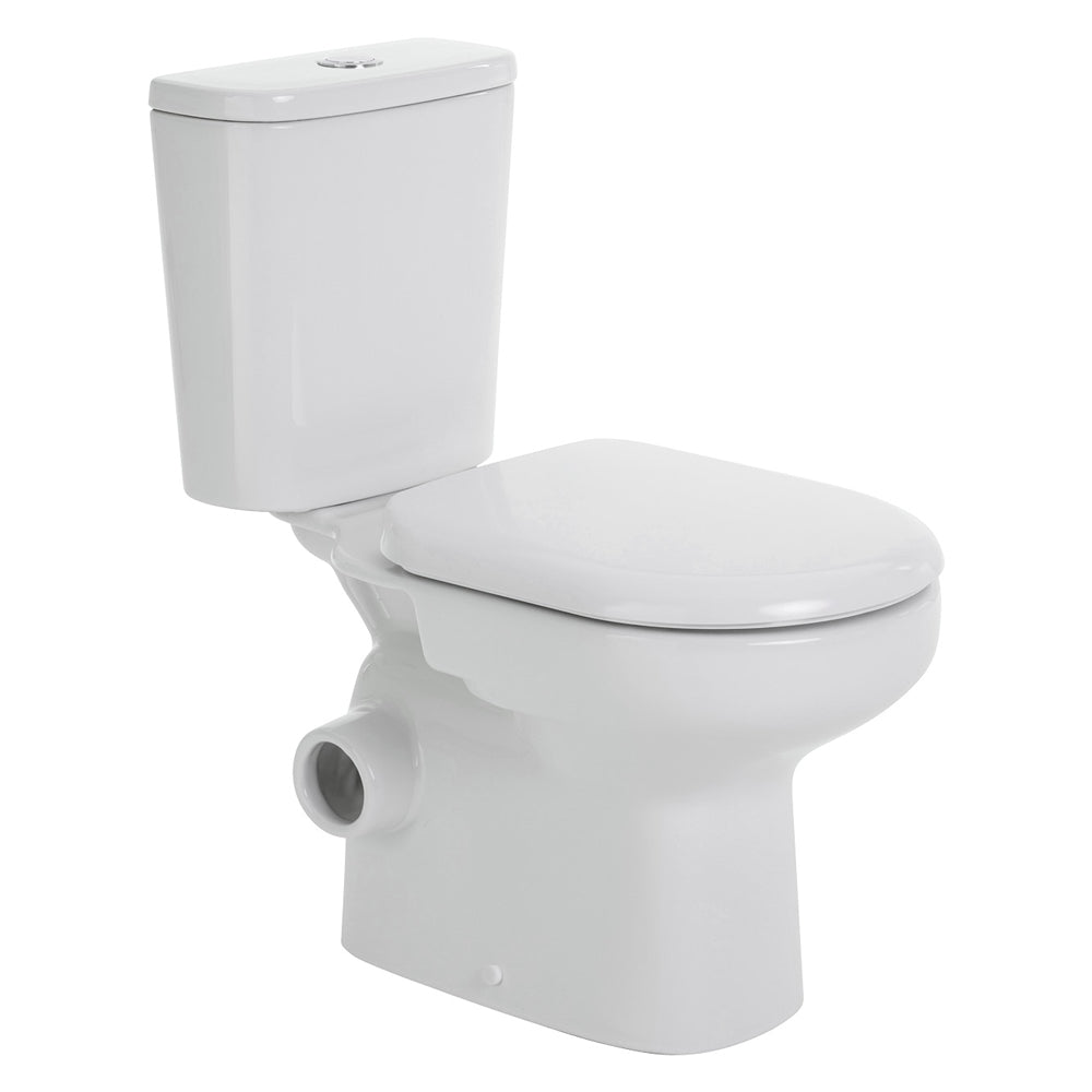 Fienza Petra Close-Coupled Toilet Suite, Left Skew Trap - Gloss White
