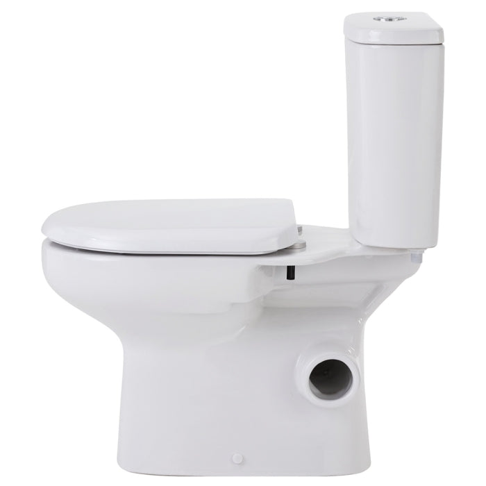 Fienza Petra Close-Coupled Toilet Suite, Right Skew Trap - Gloss White