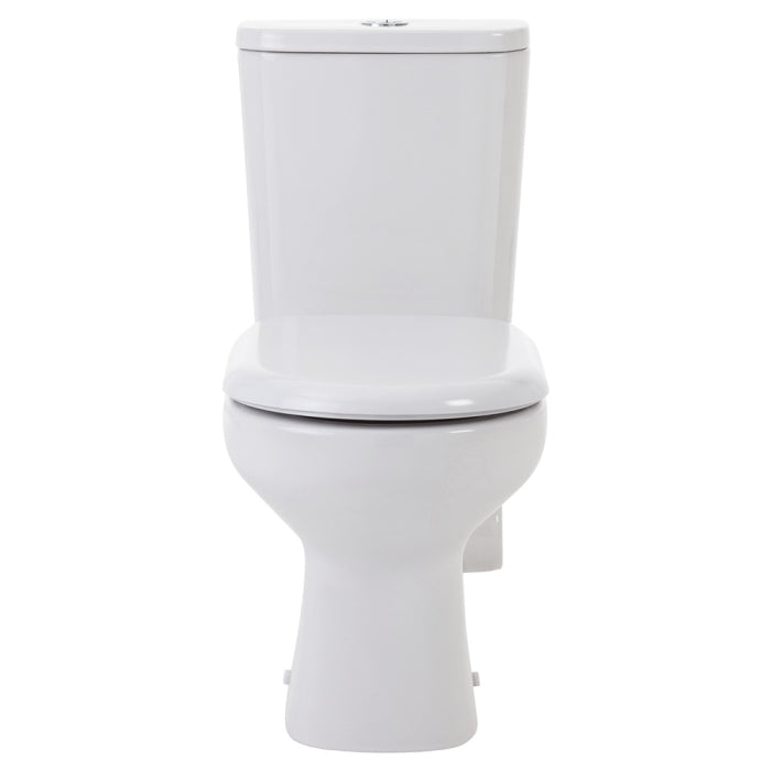 Fienza Petra Close-Coupled Toilet Suite, Right Skew Trap - Gloss White