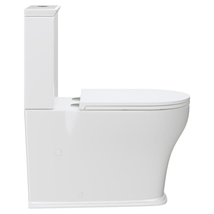 Fienza Lillian Tornado Flush Back-to-Wall Toilet Suite with Slim Seat - Gloss White