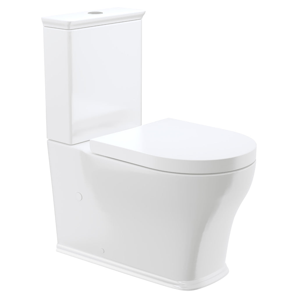 Fienza Lillian Tornado Flush Back-to-Wall Toilet Suite - Gloss White