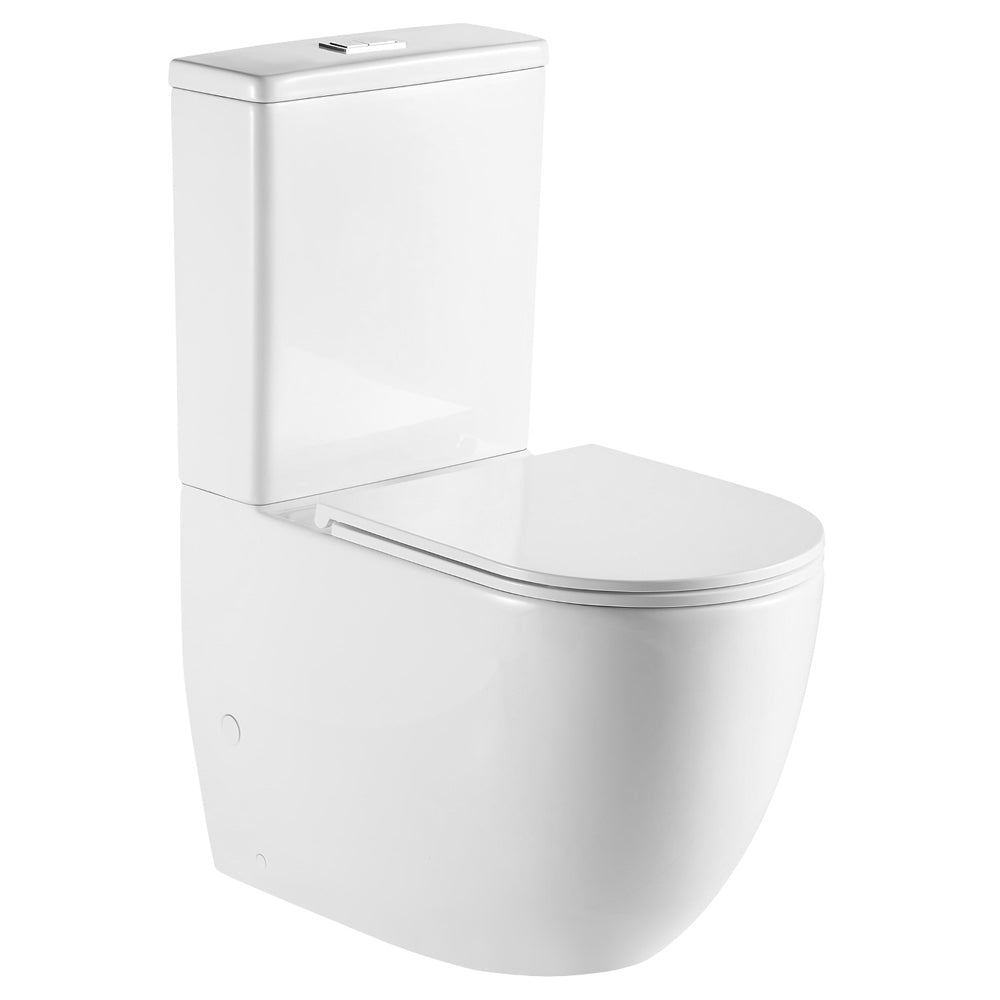 Fienza Joli Tornado Flush Back-to-Wall Toilet Suite with Slim Seat - Gloss White