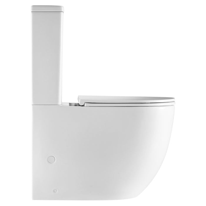 Fienza Joli Tornado Flush Back-to-Wall Toilet Suite with Slim Seat - Gloss White