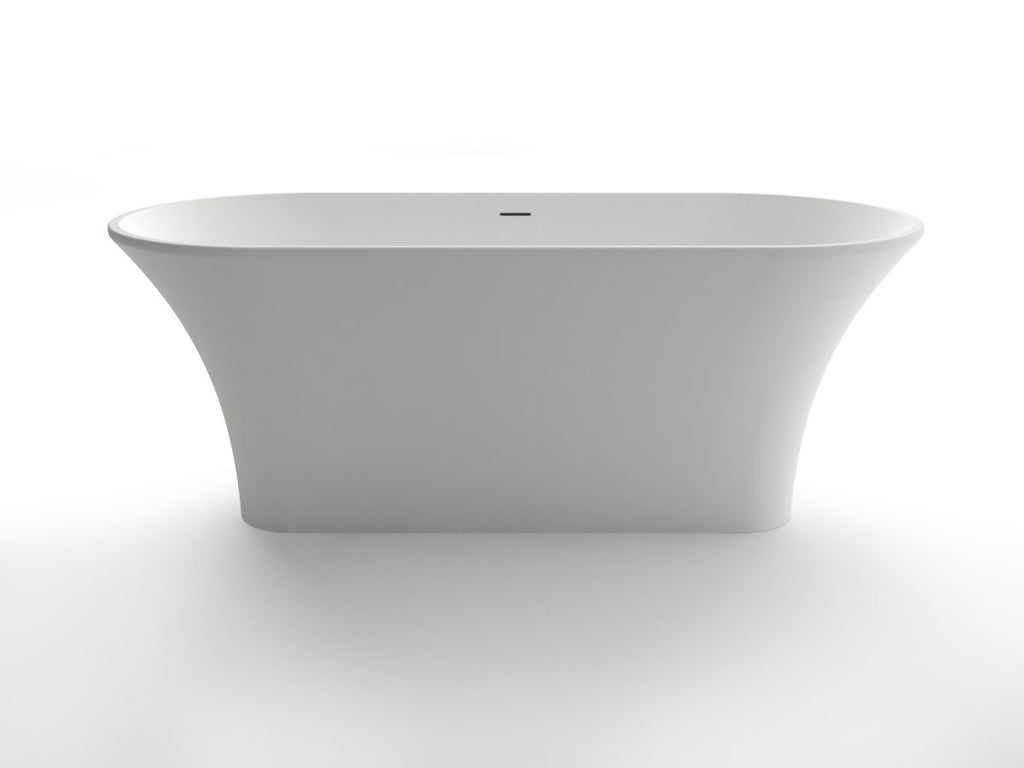 Kaskade KR02-1821 Oval Stone Bath with Overflow - Matte White