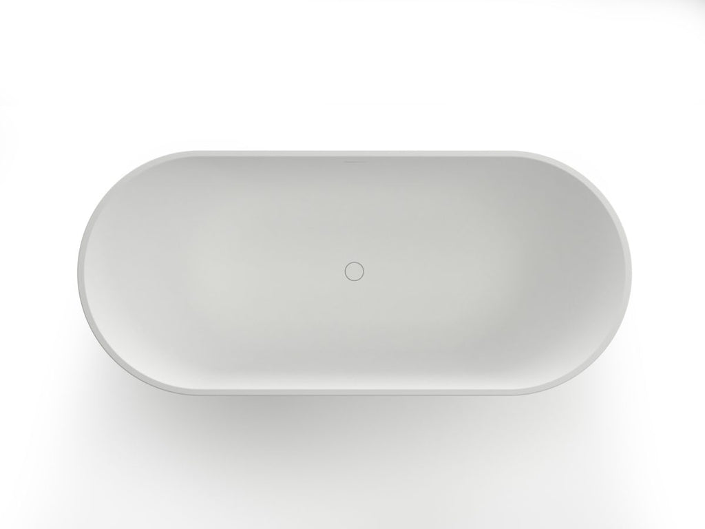 Kaskade KR02-1821 Oval Stone Bath with Overflow - Matte White