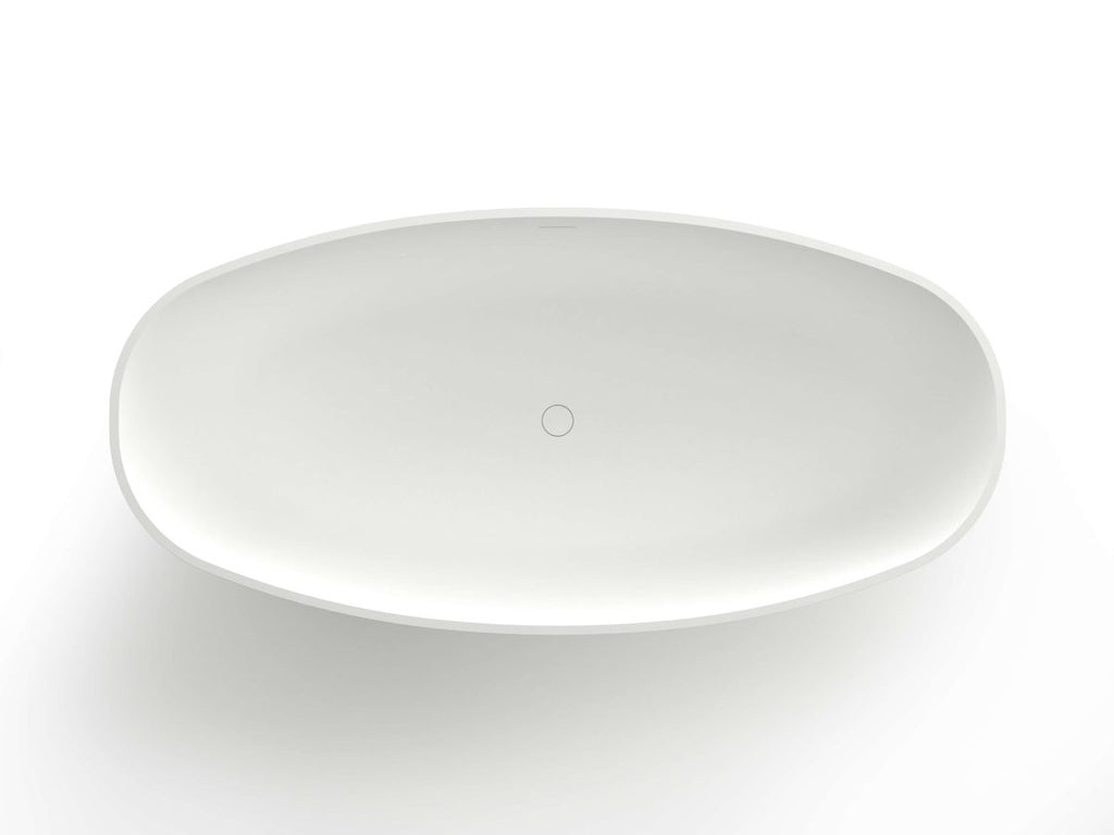 Kaskade KR03-1800 Oval Stone Bath with Overflow - Matte White