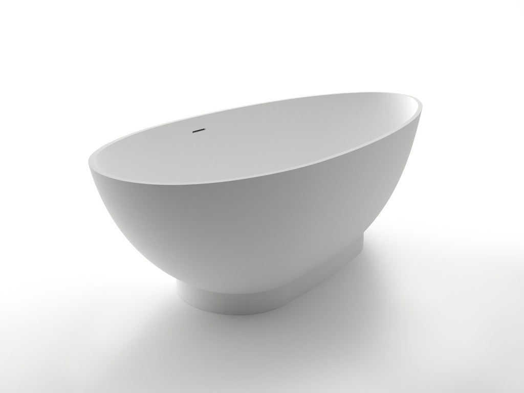 Kaskade KR04-1800 Freestanding Stone Bath with Overflow - Matte White