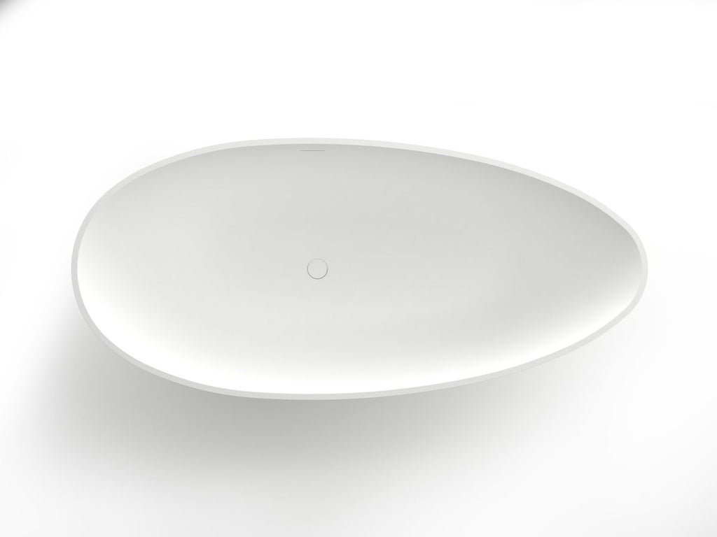 Kaskade KR04-1800 Freestanding Stone Bath with Overflow - Matte White