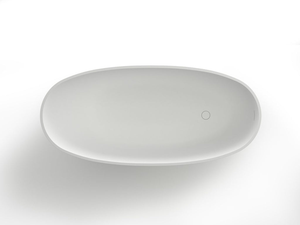 Kaskade KR06-1650 Oval Stone Bath with Overflow - Matte White