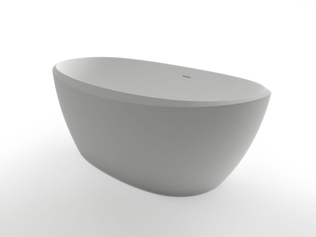 Kaskade KR07-1685 Oval Stone Bath with Overflow - Matte White