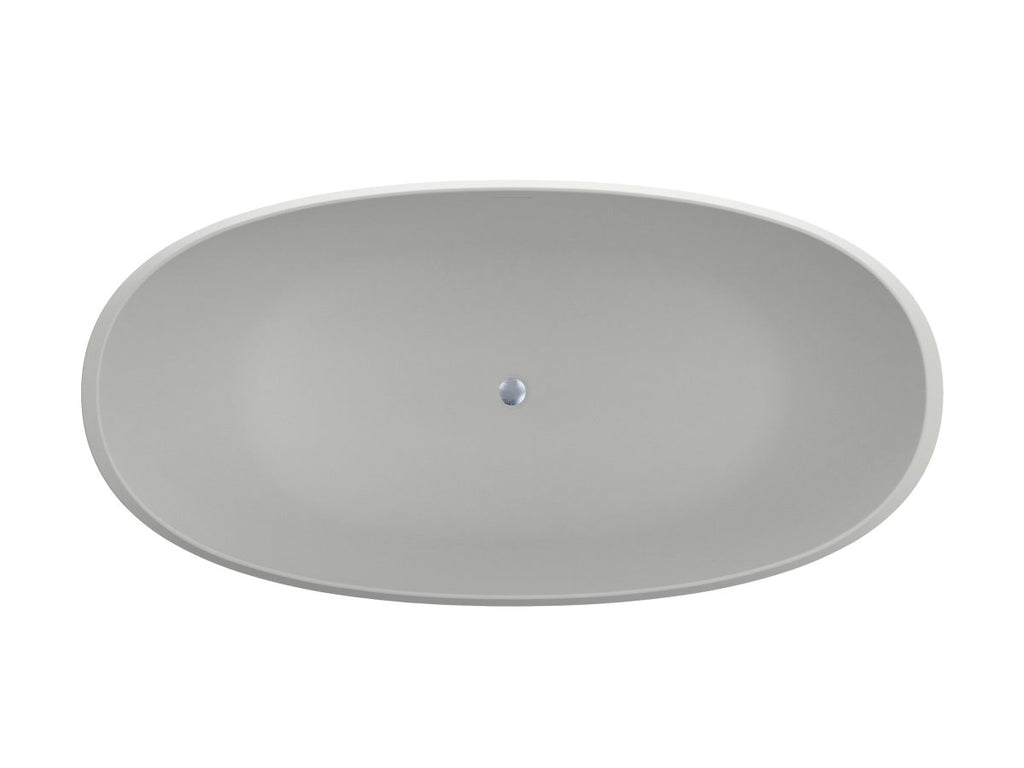 Kaskade KR07-1685 Oval Stone Bath with Overflow - Matte White