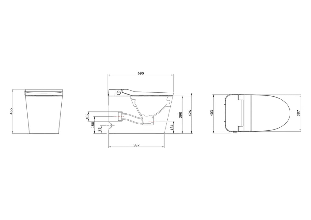 Kyoto Intelligent Toilet - Porcelain White