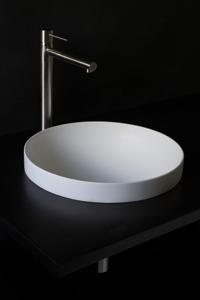 Kaskade Arundel Semi Inset Stone Basin - Matte White