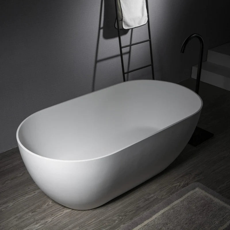 Kaskade Lucia Freestanding Stone Bath 1400mm - Matte White