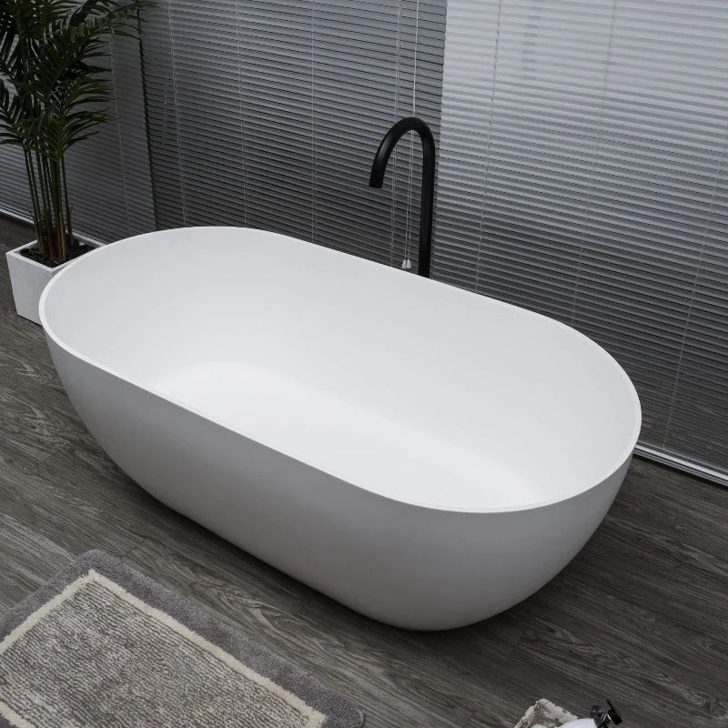 Kaskade Lucia Freestanding Stone Bath 1800mm - Matte White