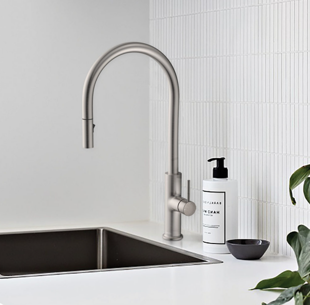 Fienza Kaya Pull Out Sink Mixer - Brushed Nickel