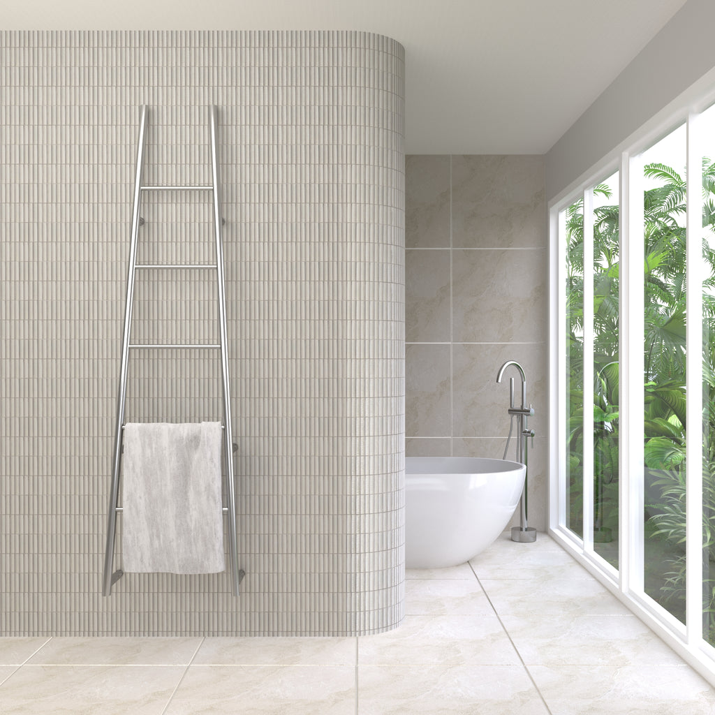 Thermogroup Jeeves Tangent L Heated Towel Rail - Polished Stainless