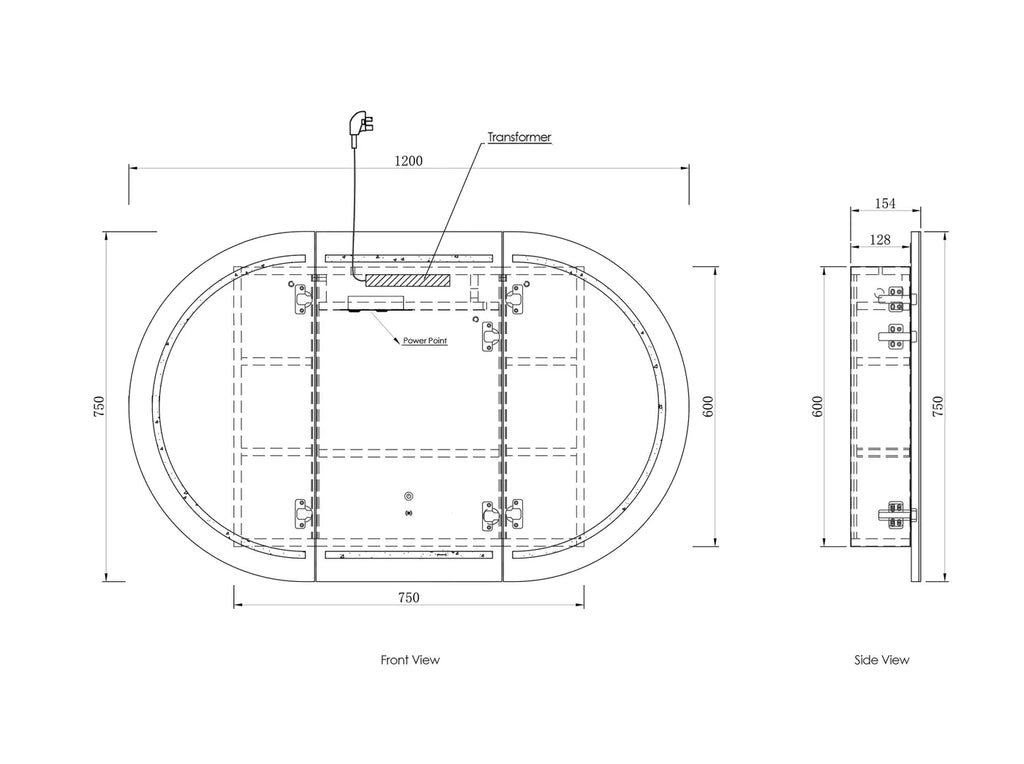 Otti Bondi LED Shaving Cabinet - Matte White