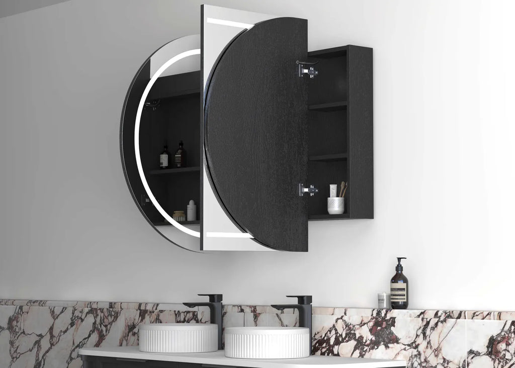 Otti Bondi LED Shaving Cabinet - Black Oak