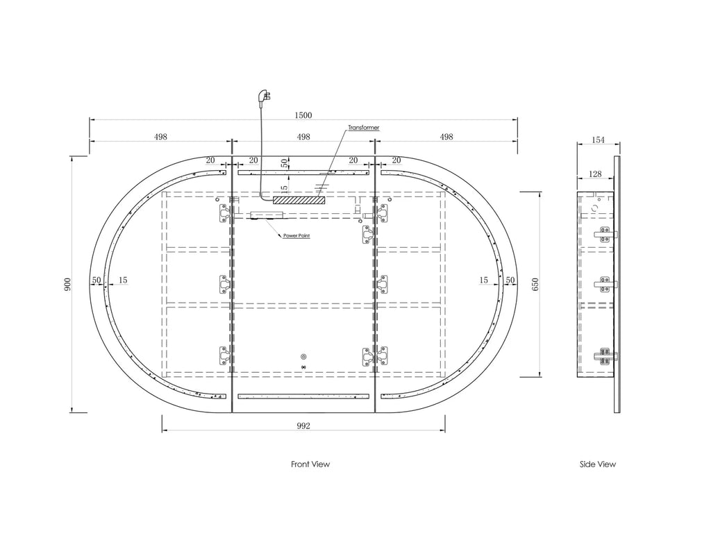 Otti Bondi LED Shaving Cabinet - Natural Oak