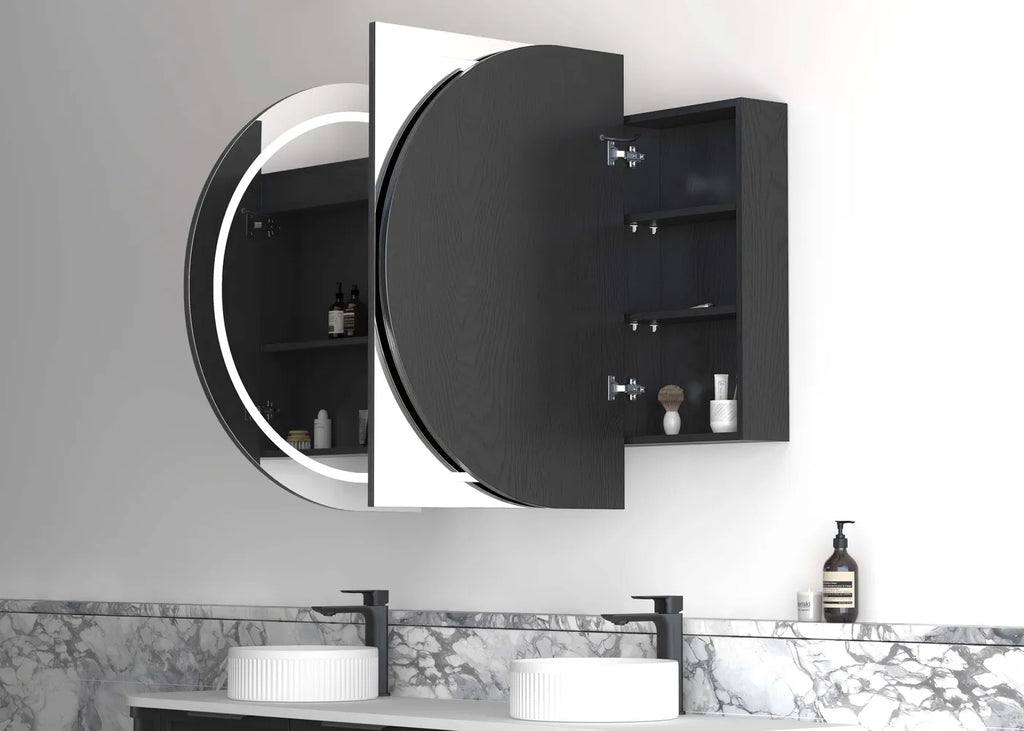Otti Bondi LED Shaving Cabinet - Black Oak