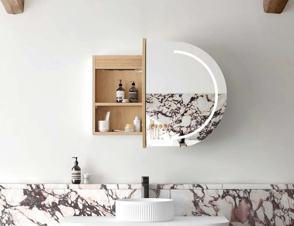 Otti Bondi LED Shaving Cabinet - Natural Oak
