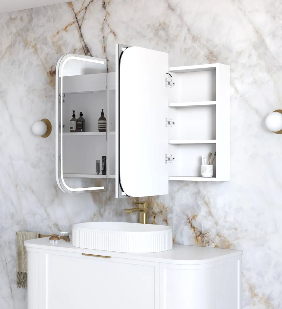Otti Newport LED Shaving Cabinet - Matte White