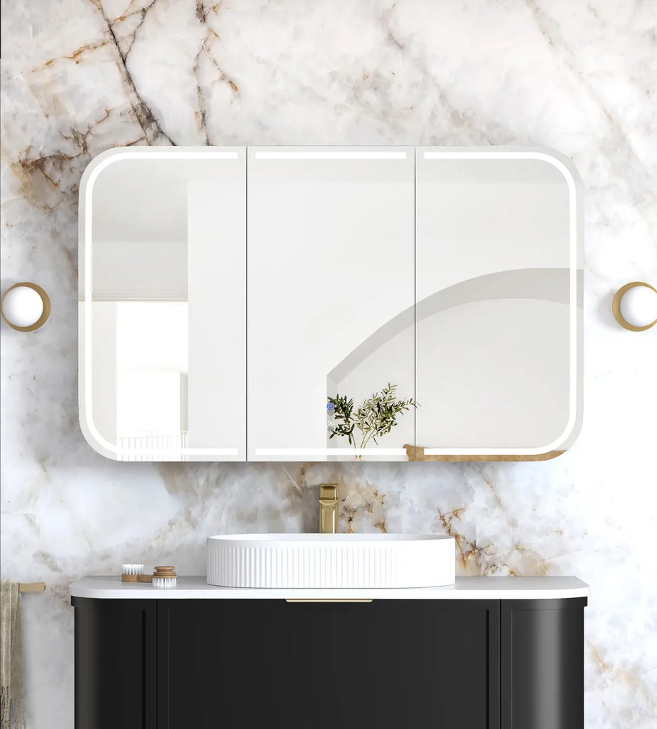 Otti Newport LED Shaving Cabinet - Black Oak