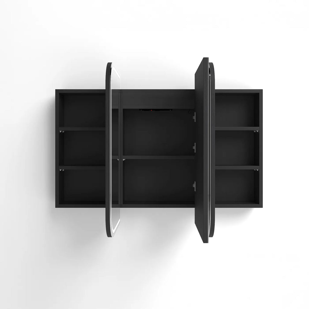 Otti Newport LED Shaving Cabinet - Black Oak