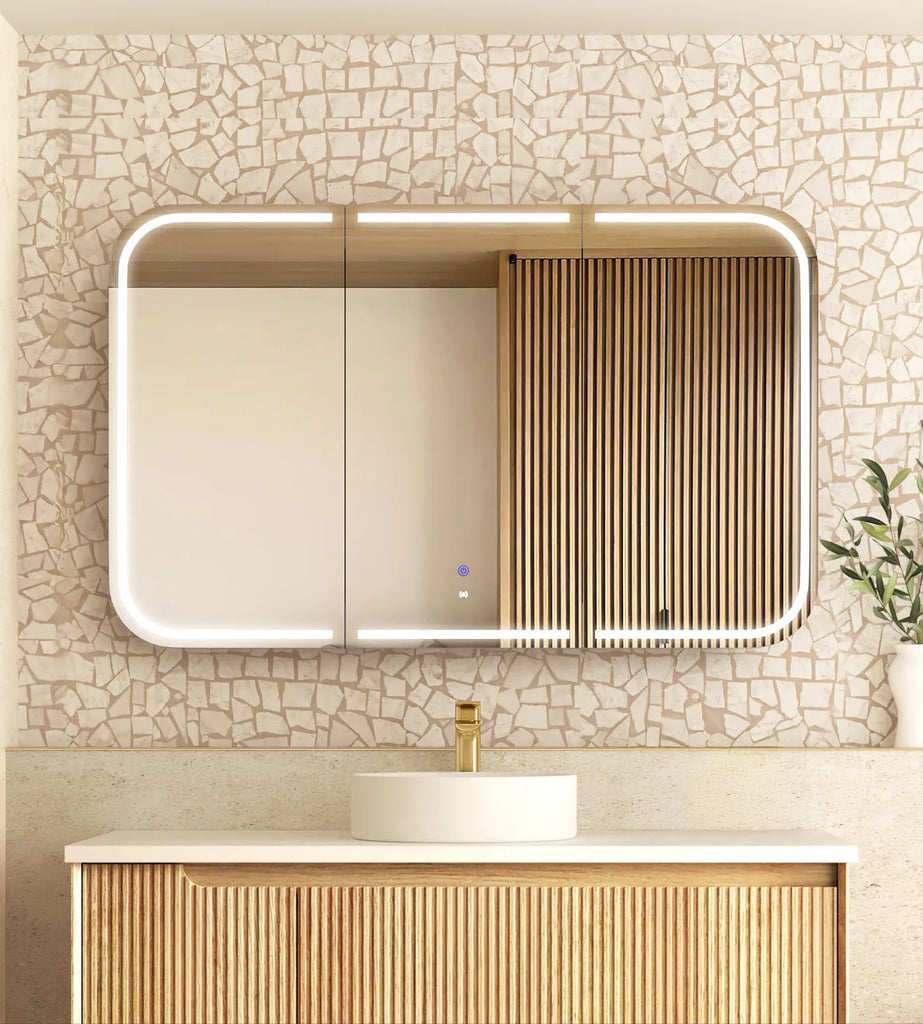Otti Newport LED Shaving Cabinet - Natural Oak