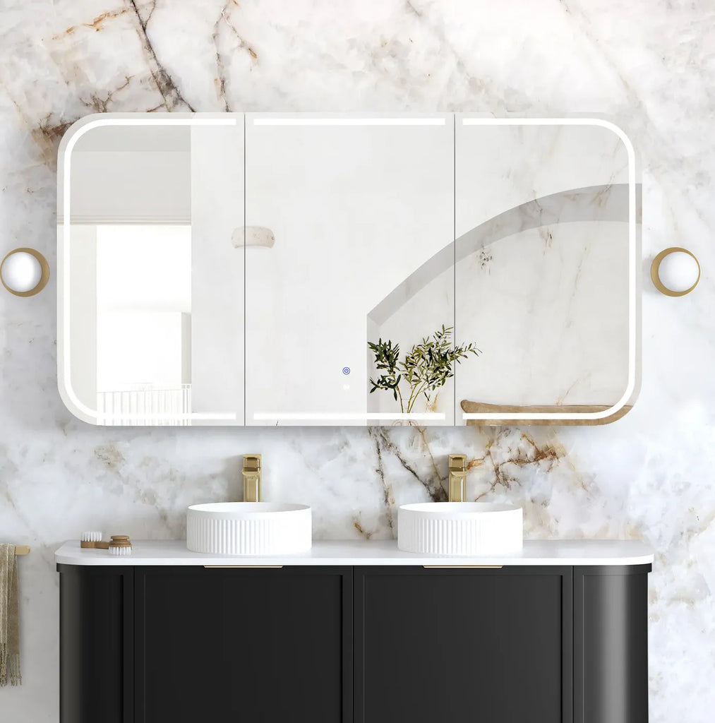 Otti Newport LED Shaving Cabinet - Black Oak