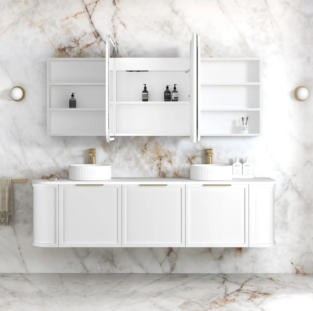 Otti Newport LED Shaving Cabinet - Matte White