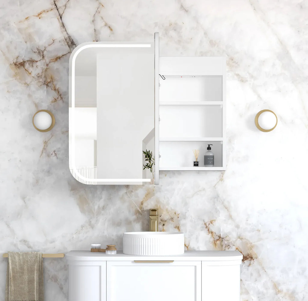 Otti Newport LED Shaving Cabinet - Matte White