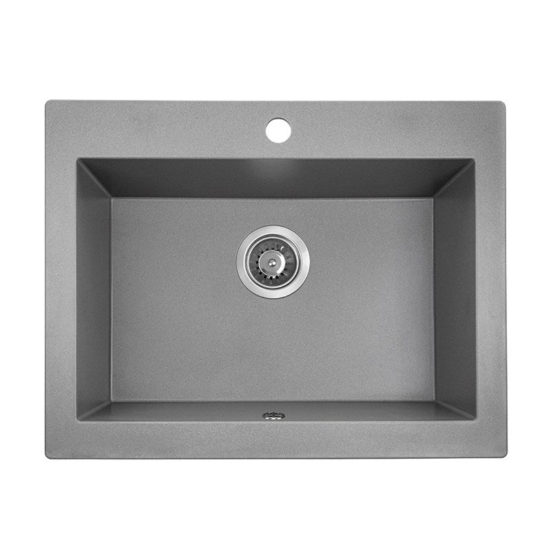Granite Single Bowl Kitchen Sink 490x580x220mm - Grey