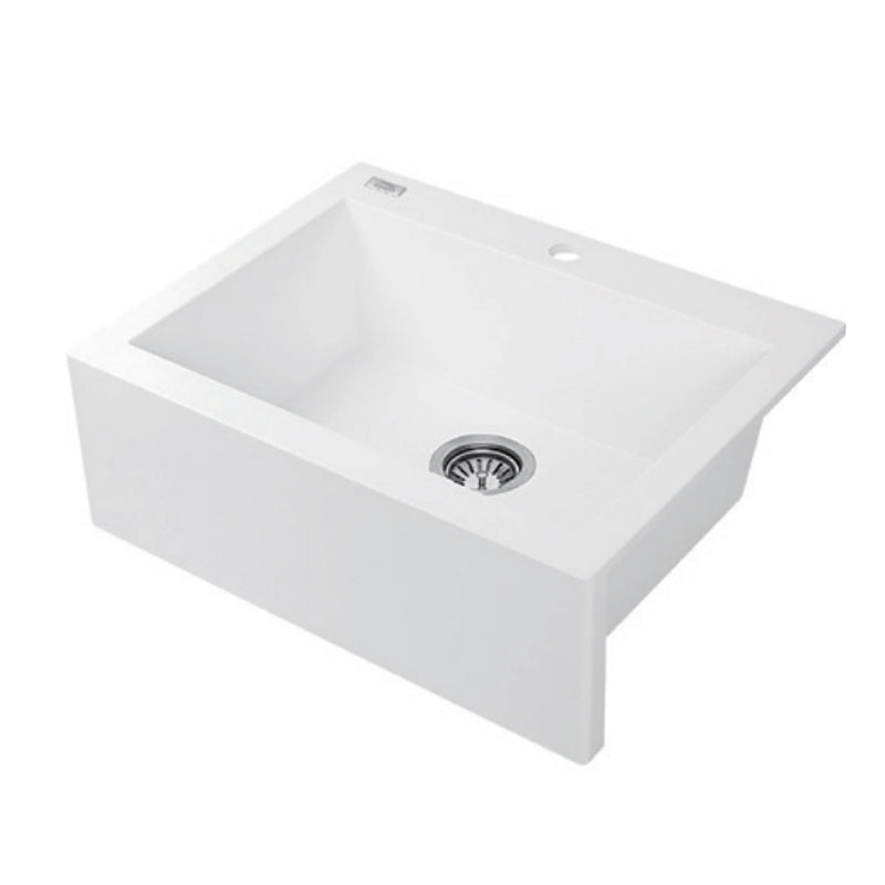 Granite Single Bowl Kitchen Sink 490x580x220mm - White