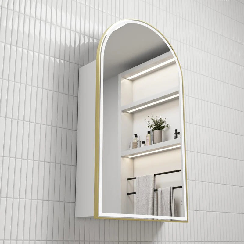 Aulic Canterbury LED Shaving Cabinet - Matte White