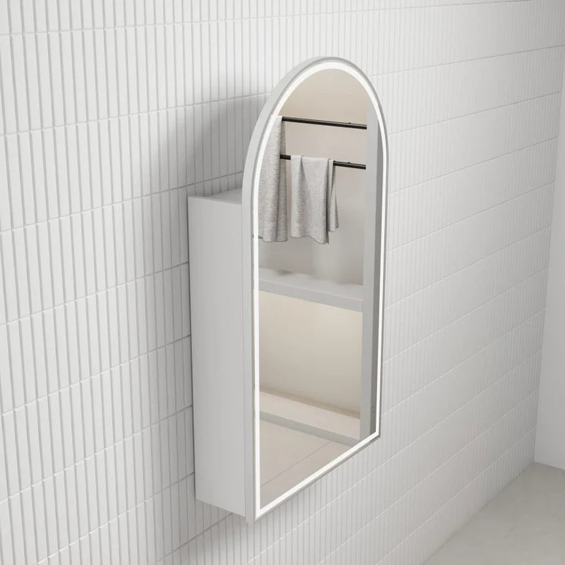 Aulic Canterbury LED Shaving Cabinet - Matte White