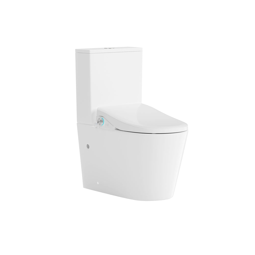 Lafeme Catania Standard Bidet Seat with Luna Rimless Toilet - Gloss White
